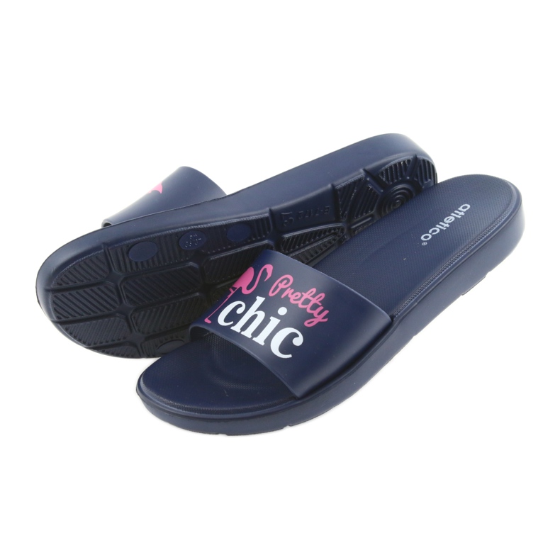 Chaussons femme Flamingos Atletico blanche rose bleu marin 5