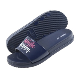 Chaussons femme Happy Atletico bleu marine blanc rose 5