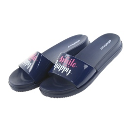 Chaussons femme Happy Atletico bleu marine blanc rose 4
