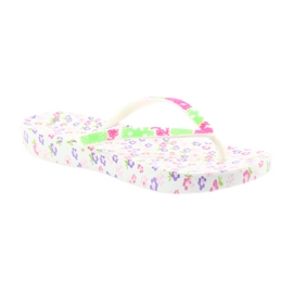 Atletico Tongs femme à fleurs blanche violet vert rose 1