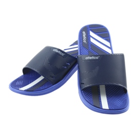 Chaussons homme Atletico bleu marine pour la piscine blanche 5