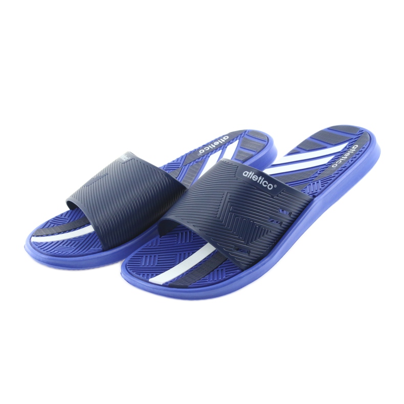 Chaussons homme Atletico bleu marine pour la piscine blanc 3