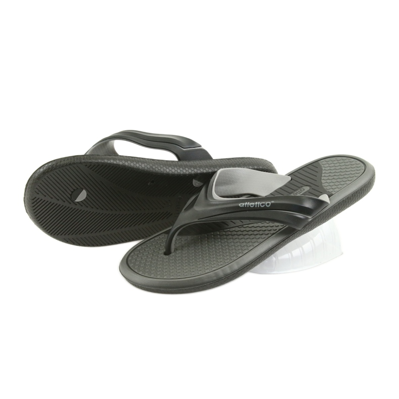 Tongs homme Atletico noires gris 3