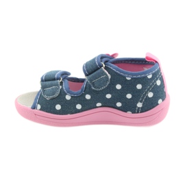 American Club Chaussures enfants chaussons sandales jeans chaton américain 39/19 blanche bleu rose 2