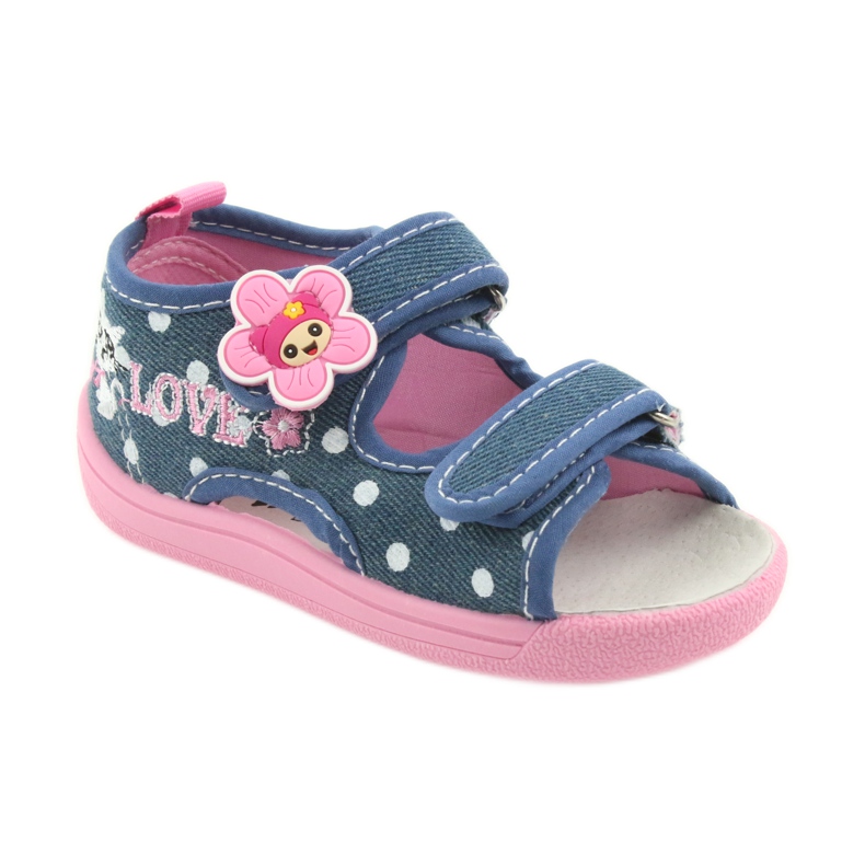 American Club Chaussures enfants chaussons sandales jeans chaton américain 39/19 blanc bleu rose 1