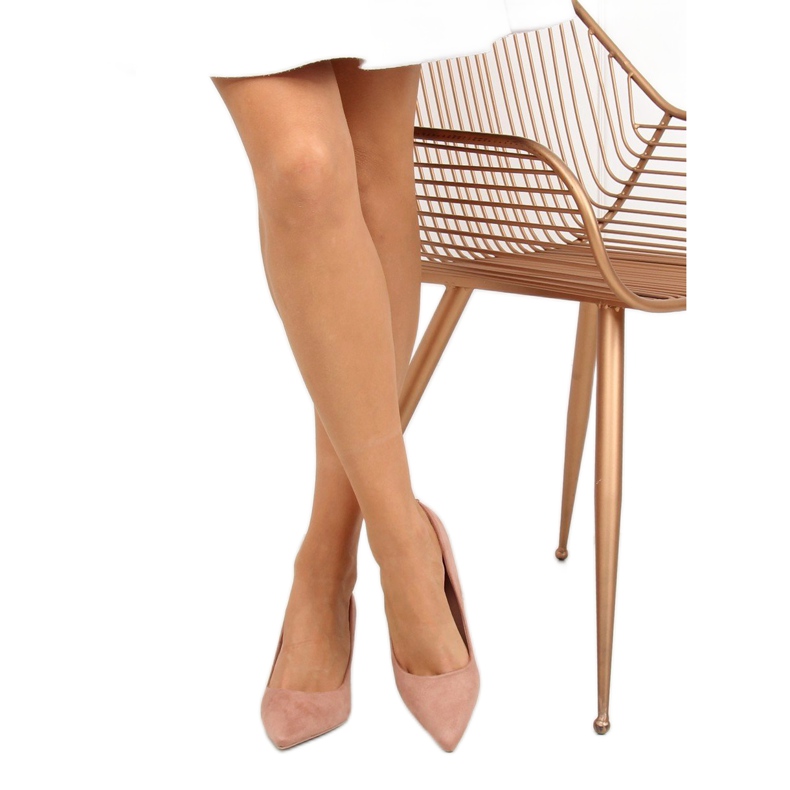 Escarpins en daim rose 100-828ES-1 Rose 1