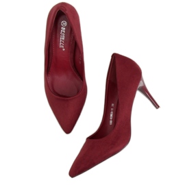 Escarpins en daim marron 100-828ES-1 Wine multicolore rouge 4