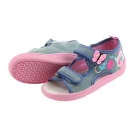 American Club Chaussures pour enfants chaussons sandales insert en cuir américain 37/19 bleu rose 4