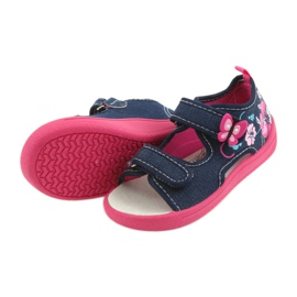 American Club Chaussures pour enfants chaussons sandales insert en cuir américain 37/19 bleu rose bleu marin 5