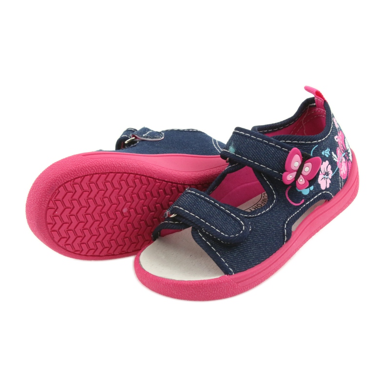 American Club Chaussures pour enfants chaussons sandales insert en cuir américain 37/19 bleu rose bleu marin 4