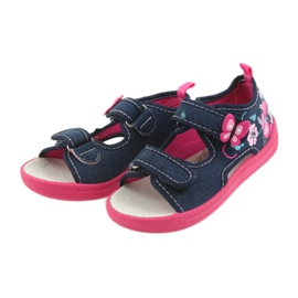 American Club Chaussures pour enfants chaussons sandales insert en cuir américain 37/19 bleu rose bleu marine 3