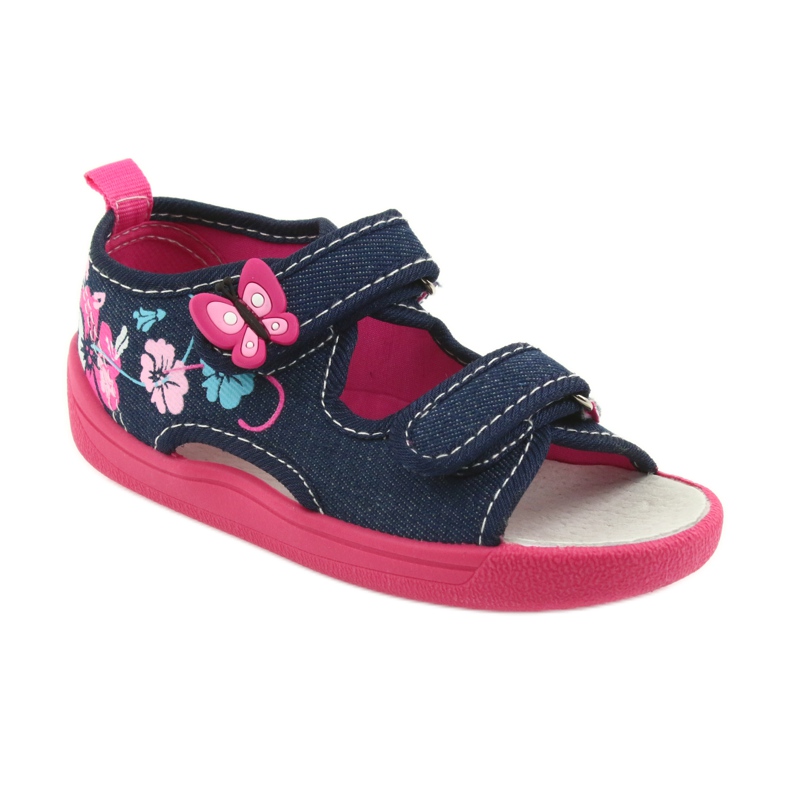 American Club Chaussures pour enfants chaussons sandales insert en cuir américain 37/19 bleu rose bleu marine 1
