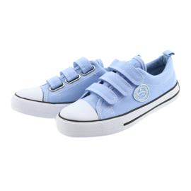 Baskets American Club bleu LH49 velcro blanche 3