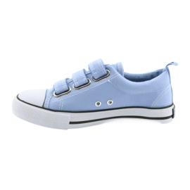 Baskets American Club bleu LH49 velcro blanche 2
