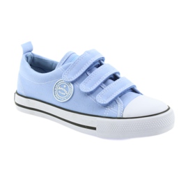 Baskets American Club bleu LH49 velcro blanche 1