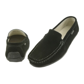 Mocassins Chaussures en cuir pour femmes American Club JK03 noir 5