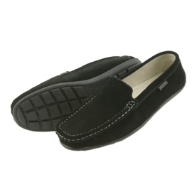 Mocassins Chaussures en cuir pour femmes American Club JK03 noir 4