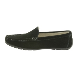 Mocassins Chaussures en cuir pour femmes American Club JK03 noir 2