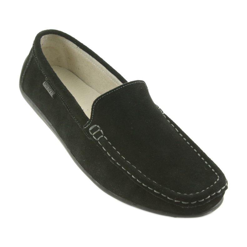 Mocassins Chaussures en cuir pour femmes American Club JK03 noir 1
