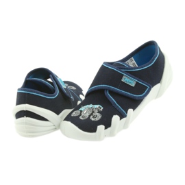 Befado pantoufles chaussures pour enfants avec velcro 273X105 bleu bleu marine 4