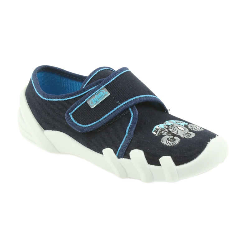 Befado pantoufles chaussures pour enfants avec velcro 273X105 bleu bleu marin 1