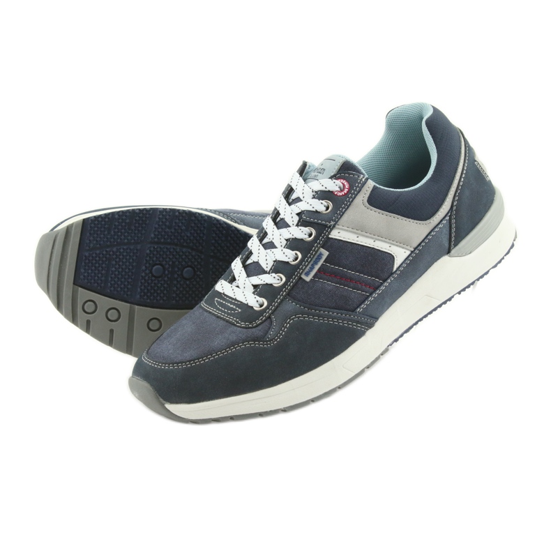 American Club Chaussures de sport en denim pour hommes ADI American RH17 gris bleu marine 4