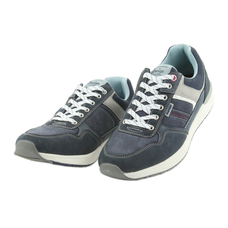 American Club Chaussures de sport en denim pour hommes ADI American RH17 gris bleu marine 3