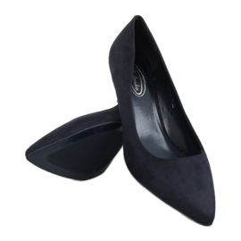Escarpins à talons bas bleu marine 123-2 Bleu 1