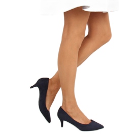 Escarpins à talons bas bleu marine 123-2 Bleu 2