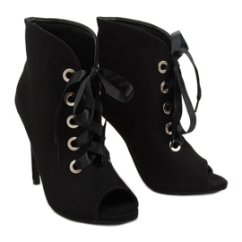 Bottes noires à doigts ouverts 680-32 Noir le noir 1