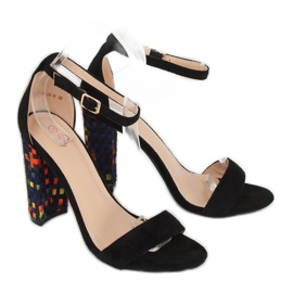 Sandales à talons noires 708-24 Noir le noir multicolore 2