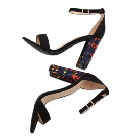 Sandales à talons noires 708-24 Noir le noir multicolore 3