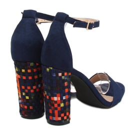 Sandales à talons bleu marine 708-24 Marine multicolore 2
