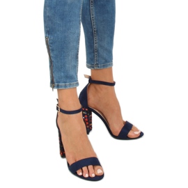 Sandales à talons bleu marine 708-24 Marine multicolore 1