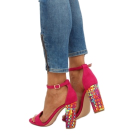 Sandales à talons Fuchsia 708-24 Fuchsia multicolore rose 4