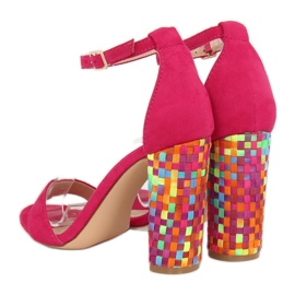 Sandales à talons Fuchsia 708-24 Fuchsia multicolore rose 5