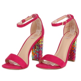 Sandales à talons Fuchsia 708-24 Fuchsia multicolore rose 2
