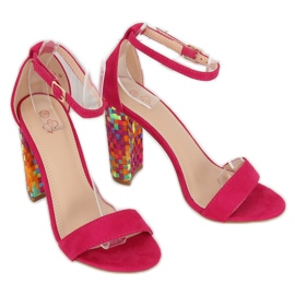 Sandales à talons Fuchsia 708-24 Fuchsia multicolore rose 3