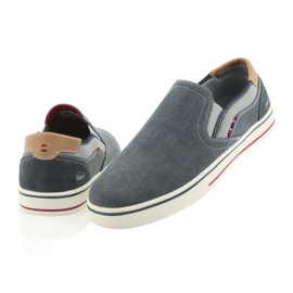 American Club Baskets, baskets, chaussures à enfiler pour hommes RH13 bleu marine 5