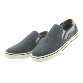 American Club Baskets, baskets, chaussures à enfiler pour hommes RH13 bleu marine 3