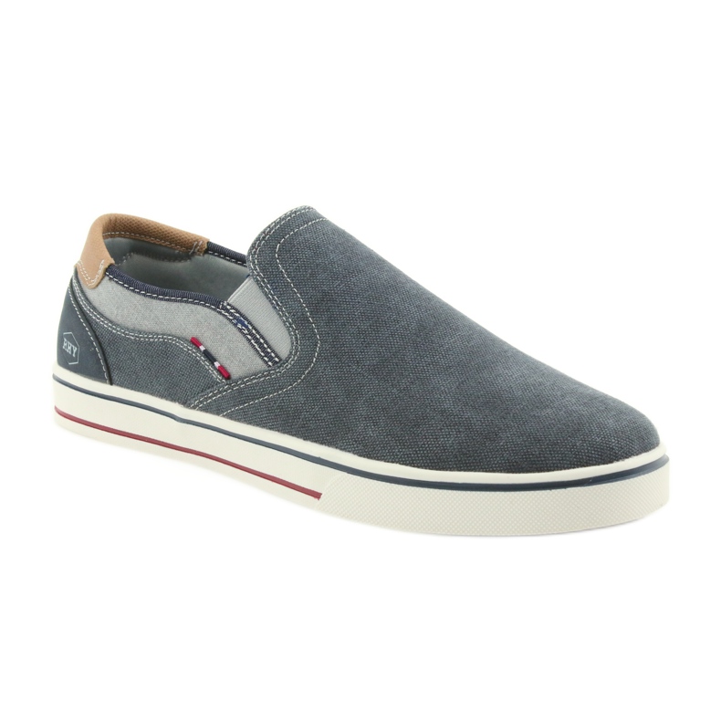 American Club Baskets, baskets, chaussures à enfiler pour hommes RH13 bleu marine 1