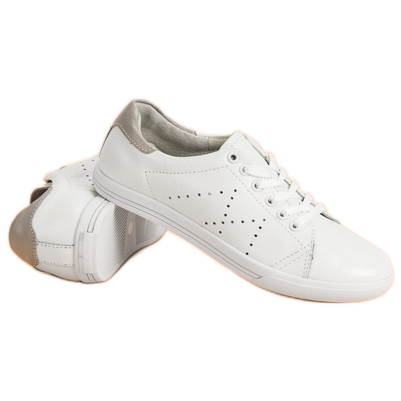 Baskets basses en cuir VINCEZA blanc 1