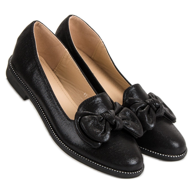 Forever Folie Ballerine Noire Avec Un Noeud le noir 1