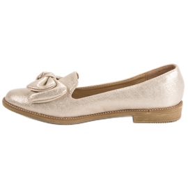 Forever Folie Ballerine Dorée Avec Un Noeud d'or 4