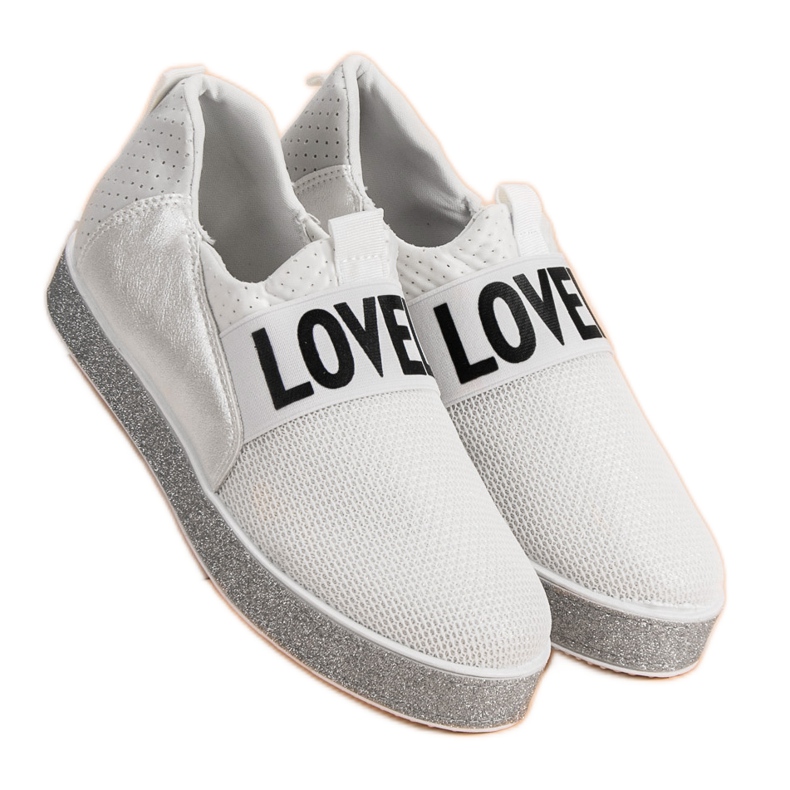 Bestelle Baskets à enfiler à paillettes blanc 2