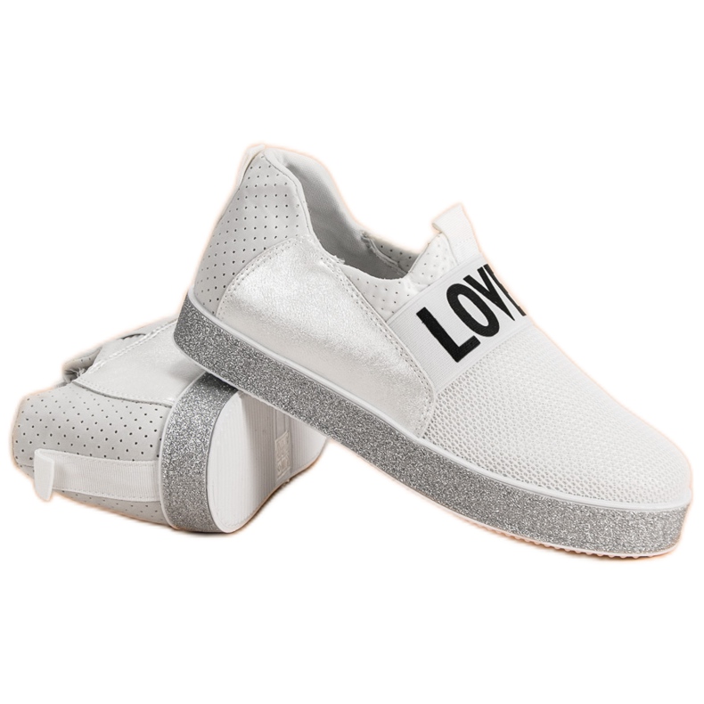 Bestelle Baskets à enfiler à paillettes blanche 1