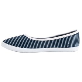 McKey Ballerine Textile à Rayures blanche bleu 4