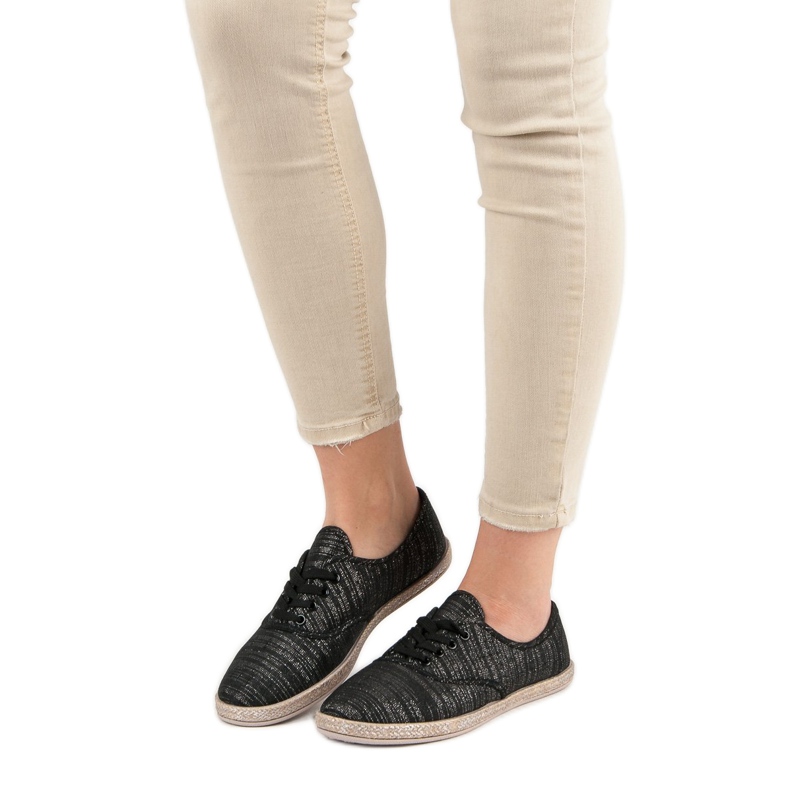 Sweet Shoes Espadrilles à lacets noir 2