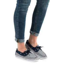 McKey Mocassins bleu marine à la mode blanc 2
