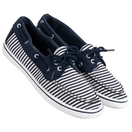 McKey Mocassins bleu marine à la mode blanc 1